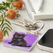 Porte-clés Van Gogh Style Chat pourpre (Devant Droit)