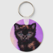 Porte-clés Van Gogh Style Chat pourpre (Recto)