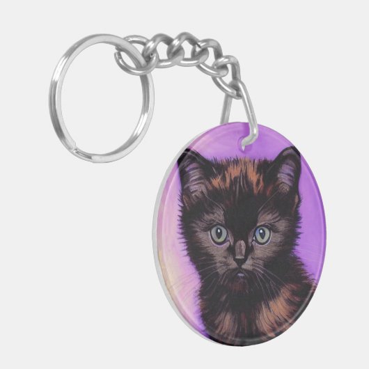 Porte-clés Van Gogh Style Chat pourpre (Devant gauche)