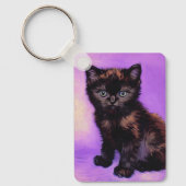 Porte-clés Van Gogh Style Chat pourpre (Recto)