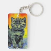 Porte-clés Van Gogh Style Chat Sunset Beach (Dos)
