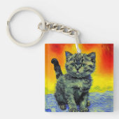 Porte-clés Van Gogh Style Chat Sunset Beach (Devant)