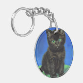 Porte-clés Van Gogh Style Kitten noir (Devant gauche)