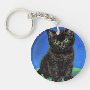 Porte-clés Van Gogh Style Kitten noir