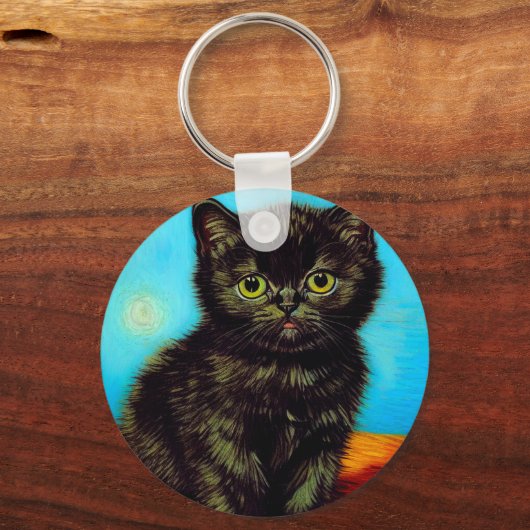 Porte-clés Van Gogh Style Pouting Kitten (Verso)