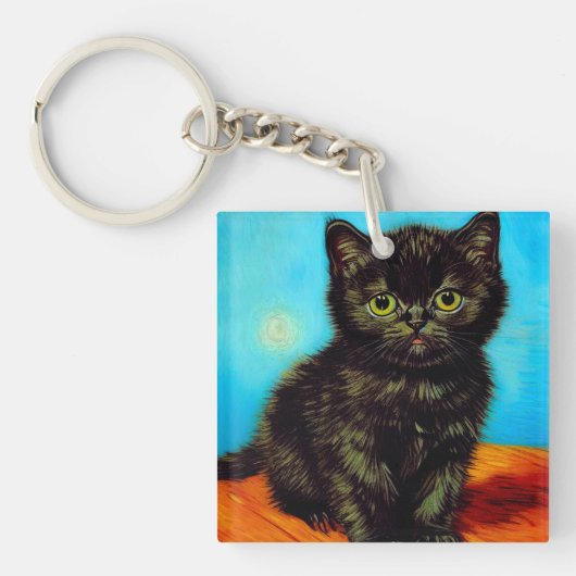 Porte-clés Van Gogh Style Pouting Kitten (Devant)