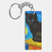 Porte-clés Van Gogh Style Starry Night Cat (Devant gauche)