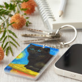 Porte-clés Van Gogh Style Starry Night Cat (Devant droit)