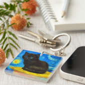 Porte-clés Van Gogh Style Starry Night Cat (Devant Droit)