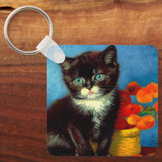 Porte-clés Van Gogh Tuxedo Cat (Recto)