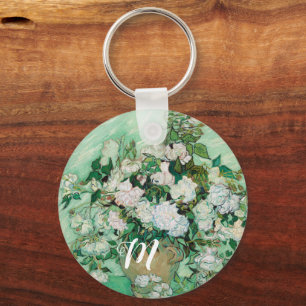 Porte-clés Van Gogh Vase avec roses roses roses Vintages Mono