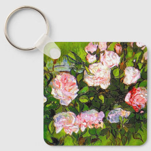 Porte-clés Van Gogh Vie morte avec des roses roses roses