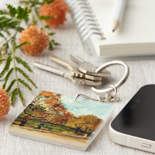 Porte-clés Van Gogh - Vue d'un parc à Paris (Devant Droit)