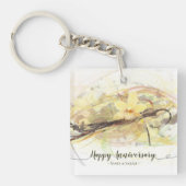 Porte-clés Vanilla Orchid Flower Abstract Art Calligraphy (Devant)