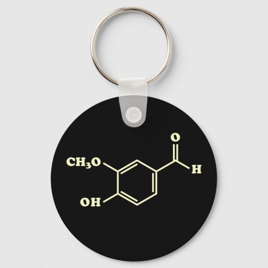Porte-clés Vanille Vanillin Formule chimique moléculaire (Recto)