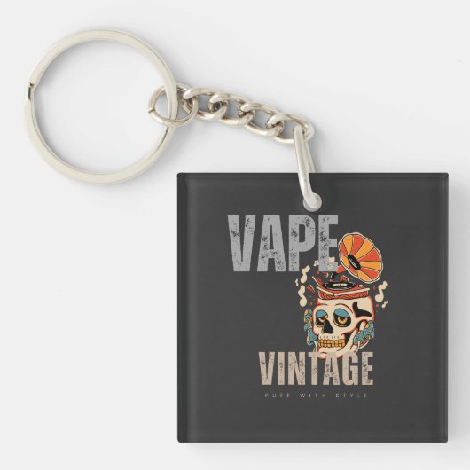 Porte-clés Vape Vintage : Puff avec classe! (Devant)