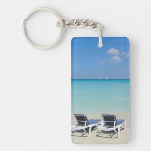 Porte-clés Varadero, Cuba. Sable et chaises de plage (Devant)