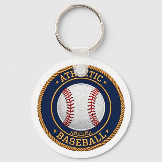 Porte-clés Varsity Baseball Red Stitch Keychain (Recto)