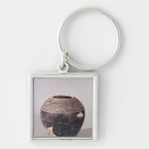 Porte-clés Vase à engobe décoré des lignes onduleuses