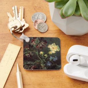 Porte-clés Vase avec myosotis et pivoines de Vincent van Gogh