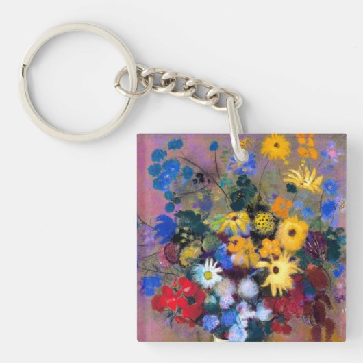 Porte-clés Vase blanc avec fleurs Odilon Redon (Devant)