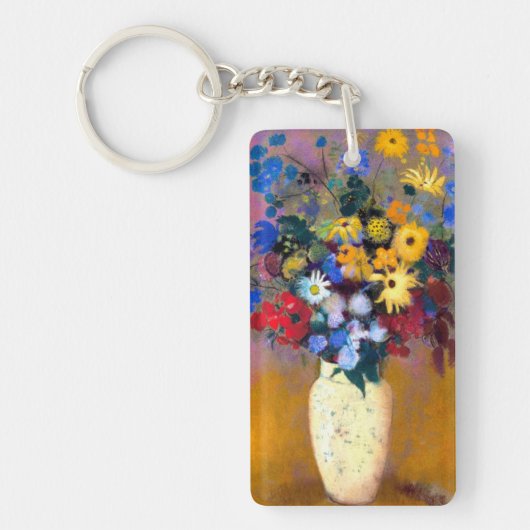 Porte-clés Vase blanc avec fleurs Odilon Redon (Devant)