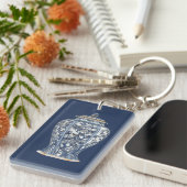 Porte-clés Vase en porcelaine bleue et blanche de Vision Stud (Devant droit)