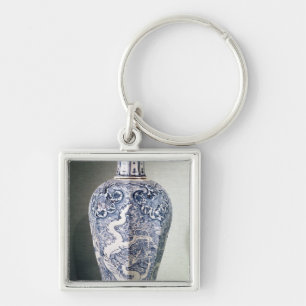 Porte-clés Vase octogonal à "Mei- P'ing" avec le blanc