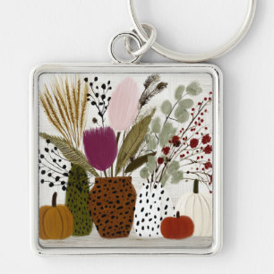 Porte-clés Vases tachetés léopard prune et olive