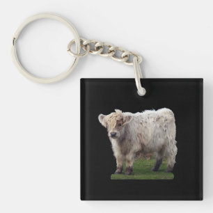 Porte-clés Veau de Highland Bébé Vache Meugle Animal de Ferme