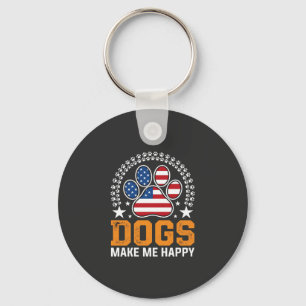 Porte-clés Vecteur d'empreinte de patte de chien patriotique