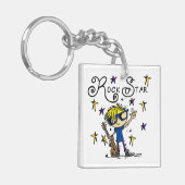 Porte-clés Vedette du rock blonde de garçon (Devant gauche)