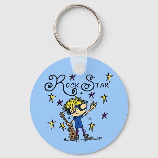 Porte-clés Vedette du rock blonde de garçon (Recto)