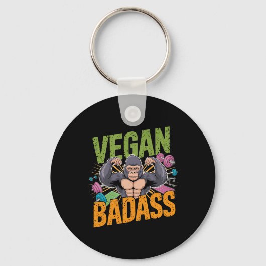 Porte-clés Vegan Bodybuilder Weightlifter Gorilla (Recto)
