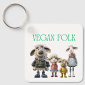 Porte-clés Vegan Folk Famille de moutons (Recto)