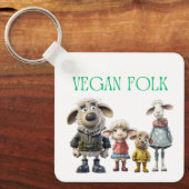Porte-clés Vegan Folk Famille de moutons (Recto)
