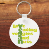 Porte-clés Vegan..loVe Manger des légumes et des noix (Recto)