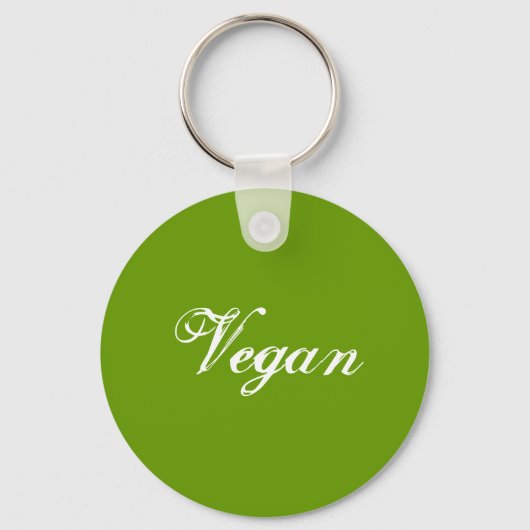 Porte-clés Vegan. Vert. Slogan. Personnalisé (Recto)
