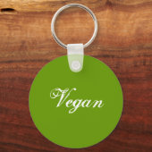 Porte-clés Vegan. Vert. Slogan. Personnalisé (Recto)