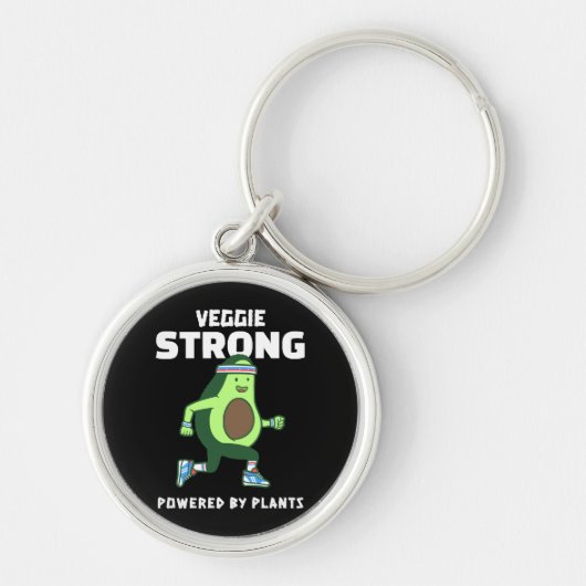 Porte-clés Veggie Strong, Alimenté par les plantes (Devant)