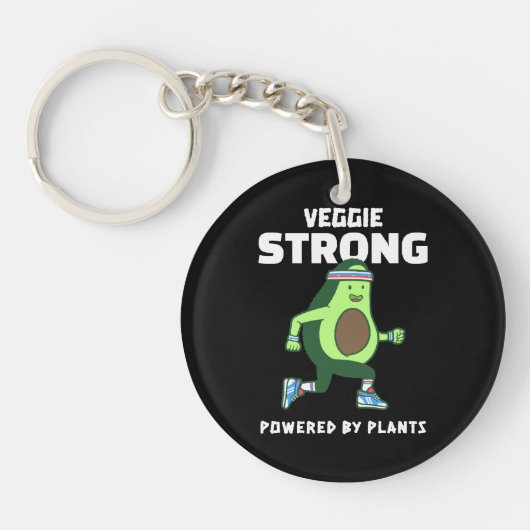 Porte-clés Veggie Strong, Alimenté par les plantes (Devant)