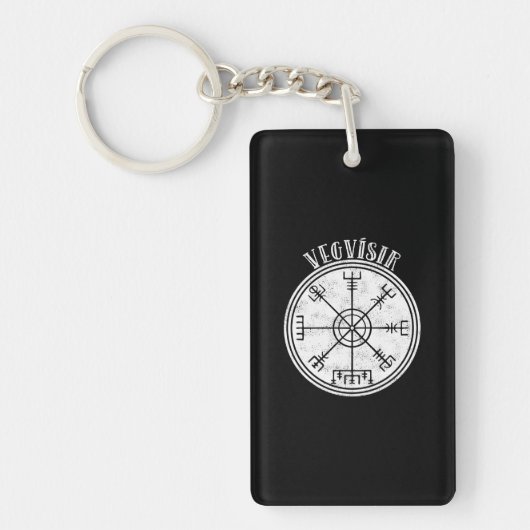 Porte-clés VEGVISIR Compas islandais Stave (Devant)
