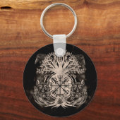 Porte-clés Vegvisir -Yggdrasil Avec Ravens & Loups (Recto)