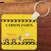 Porte-clés Véhicule de construction mignon Personnalisé Jaune (Verso)