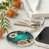 Porte-clés Veille bijoux Steampunk sur un Arrière - plan vert (Devant droit)