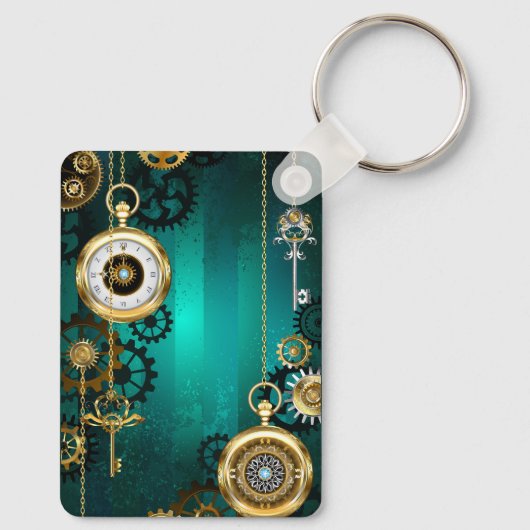 Porte-clés Veille bijoux Steampunk sur un Arrière - plan vert (Verso)