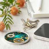 Porte-clés Veille bijoux Steampunk sur un Arrière - plan vert (Côté)