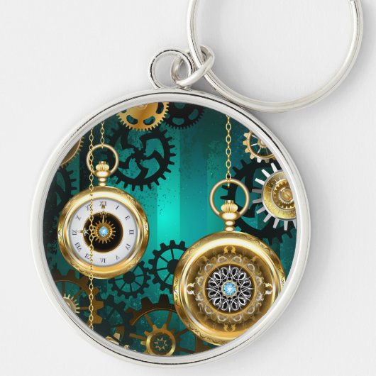Porte-clés Veille bijoux Steampunk sur un Arrière - plan vert (Devant)