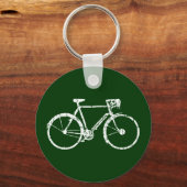 Porte-clés Vélo blanc sur vert (Recto)