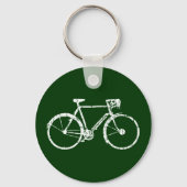 Porte-clés Vélo blanc sur vert (Verso)